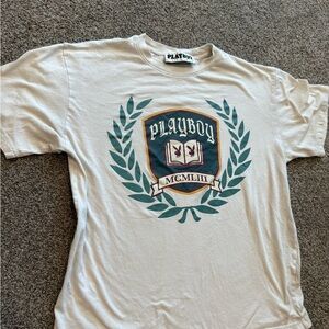 PacSun White Graphic Tee with Crest Design